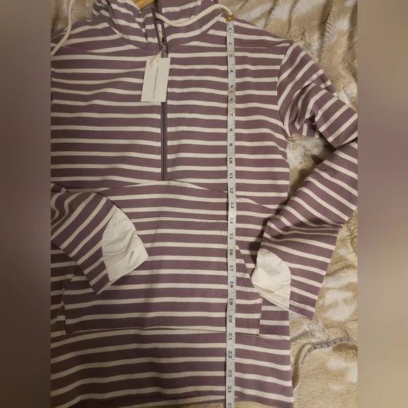 Vanilla Bay Brown and White Striped Hoodie - Picture 3 of 7